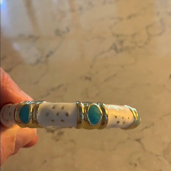 Fornash Enameled Turquoise and White Bracelet - Picture 1 of 2